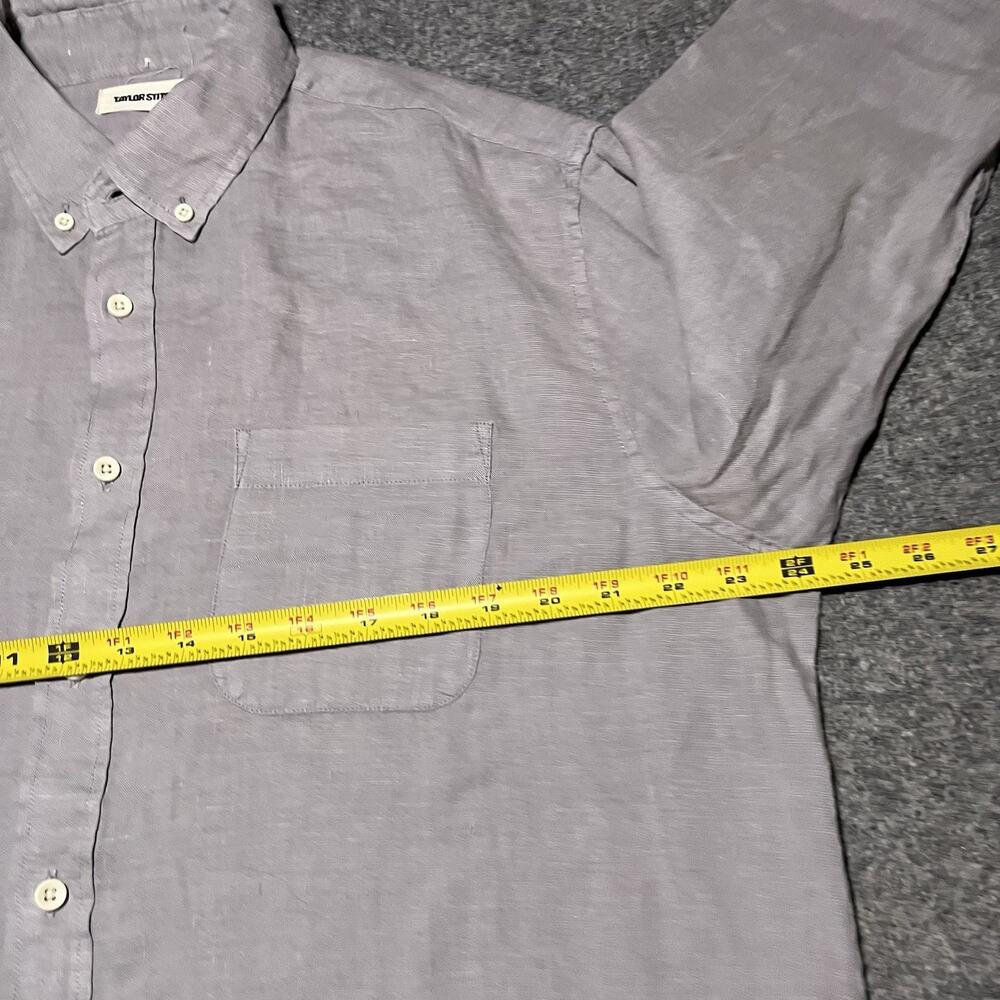 Taylor Stitch Shirt Mens 44 Linen Gray Long Sleeve Button Down Relaxed - Picture 5 of 11